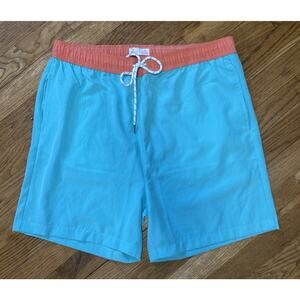 Men’s PUBLIC REC Green/Orange Board Shorts Size XL Standard Fit *C5